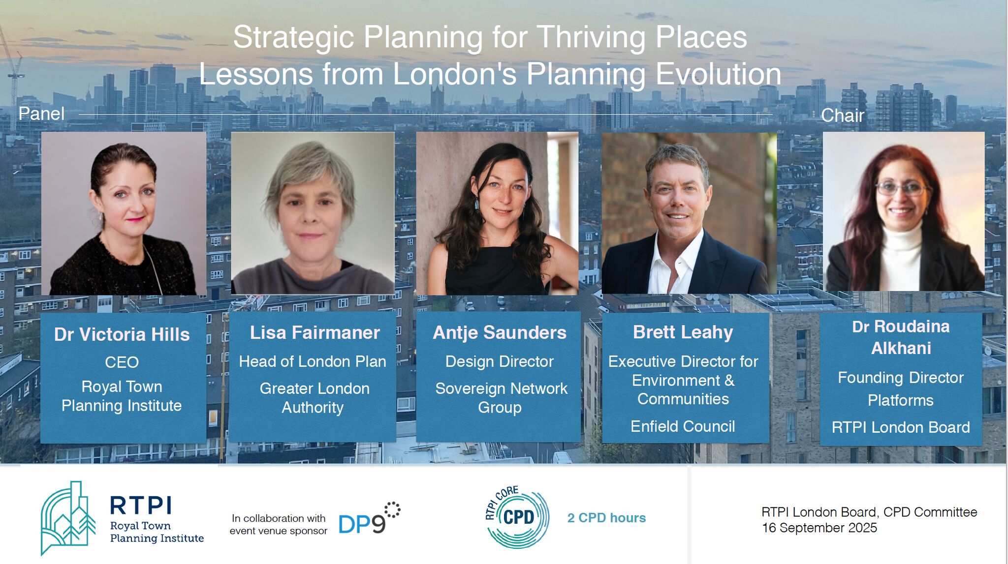 Dr Alkhani Chaired the Royal Town Planning Institute’s CPD Session ‘Strategic Planning for Thriving Places’ on 16 September 2025